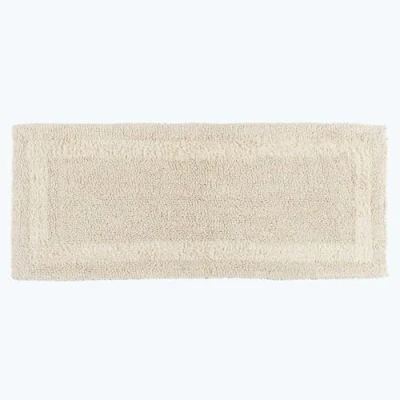 Image of HOMESCAPES Extra Large Bath Mat, Runner, Luxury 1600gsm Soft 100% Cotton, Reversible Bathroom Mats Non Slip, Washable, Super Absorbent, Quick Dry, Natural Cream Long Rug, 40 x 100 cm