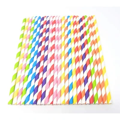 Image of Picture Perfect Party Premium Paper Straws [Pack of 25 Drinking Straws] (Mixed Stripes)