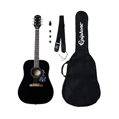 Image of Epiphone Starling Acoustic Player Pack, Black (Inc Gig Bag, Strap, Tuner &amp; Plectrums)