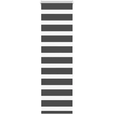Image of vidaXL Zebra Blind Black 50x150 cm Fabric Width 45.9 Polyester