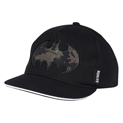 Image of DC Comics Batman Camo Bat Baseball Cap, Kids, One Size, Black, Official Merchandise