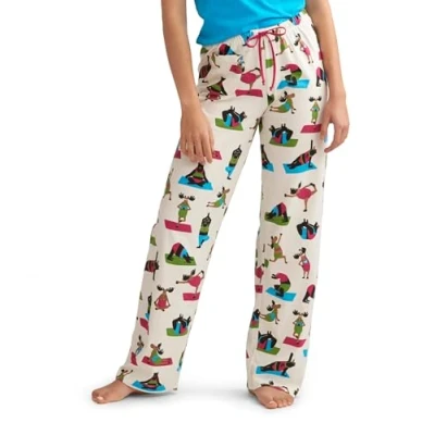 Image of Hatley Women&#039;s Cute Animal Jersey Pants Pajama Bottom, Yoga Bear, S UK