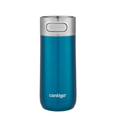 Image of Contigo Luxe Autoseal Travel Mug, Stainless Steel Thermal Vacuum Flask, Leakproof Tumbler, dishwasher safe, Coffee Mug with BPA Free Easy Clean Lid, Biscay Bay, 360 ml