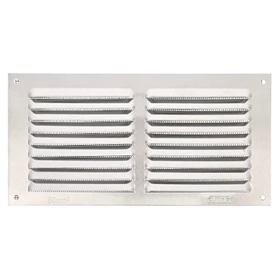 Image of Amig Aluminium Ventilation Grille Durable &amp; Easy to Install Ideal for Kitchens Bathrooms Efficient Airflow Modern Design Silver, 100x200 mm