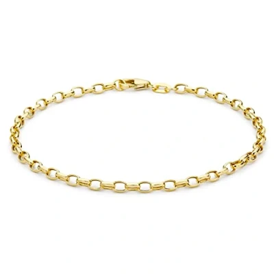 Image of Carissima Gold Women&#039;s 9 ct Yellow Hollow Oval Belcher Bracelet of Length 19 cm/7.5 Inch