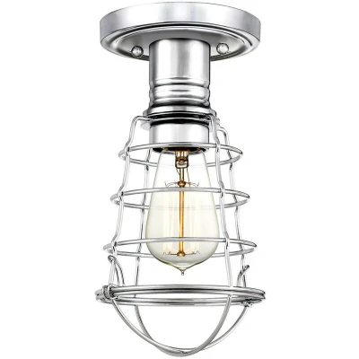 Image of Quoizel Mixon Semi Flush Ceiling Light Polished Chrome