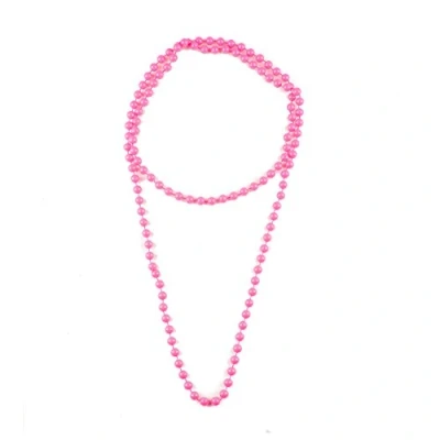 Image of Mytoptrendz® Plain Bead Single Strand Long Rope Wrap Around Girls Women Fashion Accessories (Pink neon)