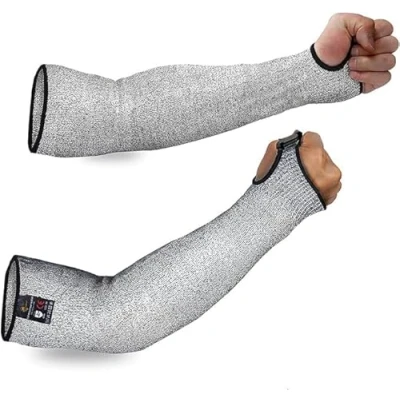 Image of 2Pcs Cut Resistant Sleeves, Arm Protection Level 5 Protective Work Sleeve Anti Guard Bracers, Forearm, Wrist Protector Gloves for Garden Kitchen Farm