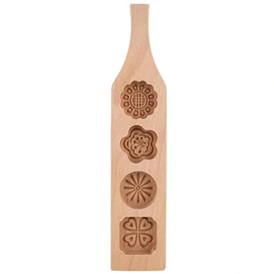 Image of TOPINCN Mooncake Mold, Mid Autumn Festival Wood Pastry Mold Making Mung Bean Cake Ice Skin Baking Tools (#2)