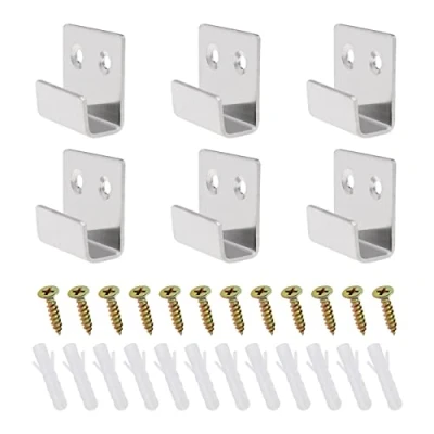 Image of eMagTech 20PCS Ceramic Tile Display Bracket Stainless Steel Wall Mount Heavy Duty Hook Board Holder for Hanging Picture Mirror 16mm Groove Inner Width Silver