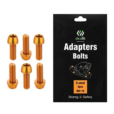 Image of Chooee Bicycle Disc Brake Caliper Bolts, M6 X 18mm Bolt Screws for Mountain Bike/MTB Orange