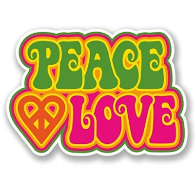 Image of 2 x 10cm/100mm Peace Love Vinyl SELF Adhesive Sticker Decal Laptop Travel Luggage Car Bike Sign Fun #6034