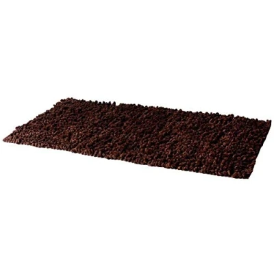 Image of Paoletti Chenille Twist Rug Chocolate Cotton Size 90 cm x 150