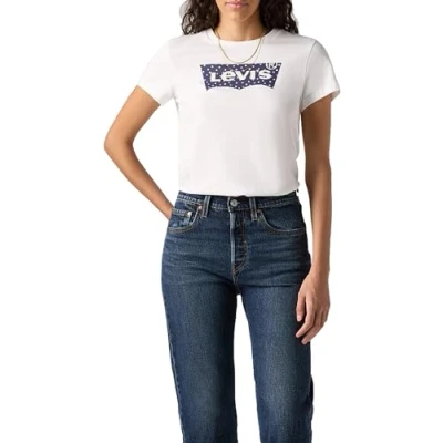 Image of Levi&#039;s THE Perfect TEE Print Tshirt, Women&#039;s, Size: XXS, White