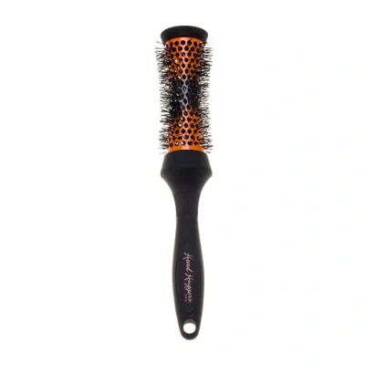Image of Denman (Small) Thermo Ceramic Hourglass Hot Curl Brush Hair Curling for Blow Drying, Straightening, Defined Curls, Volume &amp; Root Lift Orange Black, (DHH2)