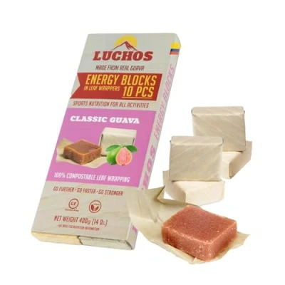 Image of LUCHOS Natural High Energy Bars Carb for Sports Endurance, Cycling &amp; Workouts Vegan Gluten Free Running Healthy Snack Bar Nutrition with Compostable Wrapper Orig Guava, 10 Pack