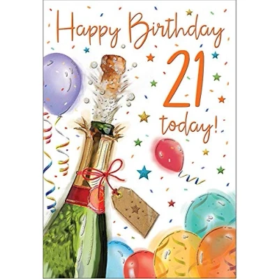 Image of Regal Publishing Milestone Age Birthday Card 21 M 9 x 6 inches