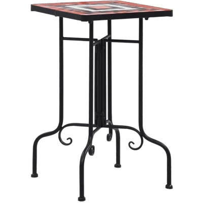 Image of vidaXL Mosaic Side Table Terracotta and White Ceramic