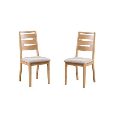 Image of Julian Bowen Set of 2 Curve Oak Dining Chairs, White Veneers, Height: 98, Width: 48, Depth: 46cm