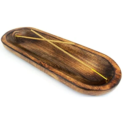Image of Simply essential Wooden Incense Stick Holder Boat Shaped Made by Rosewood
