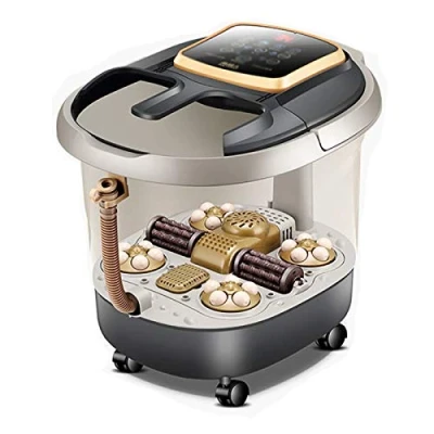 Image of KJHGMNB Foot Spa Bath Massager, Automatic Shiatsu Masssage Rollers, Pedicure Soak with Timer And Bubble Surging for Relief, Stone Soaker, Adjustable Temperature Control,luxury