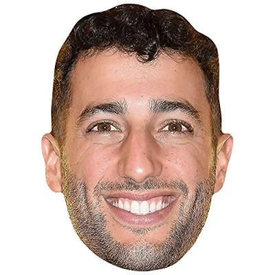 Image of Daniel Ricciardo (Beard) Celebrity Mask, Flat Card Face, Fancy Dress Mask