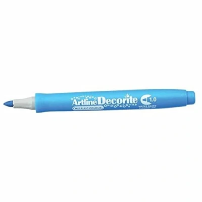 Image of Artline &#039;Decorite&#039; Metallic Blue Marker Pen 1.0mm for Card, Glass, Metal and Plastic