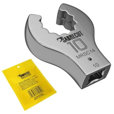Image of 1 x SabreCut MRSC14 10mm/12mm Dual Sided Flare Nut Wrench Attachment for 1/4&quot; Square Drive Tools Compact Stainless Steel Tool with Laser Etched Markings Easier Identifications