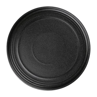 Image of Olympia Cavolo Flat Round Plates Textured Black 220mm (Pack of 6)