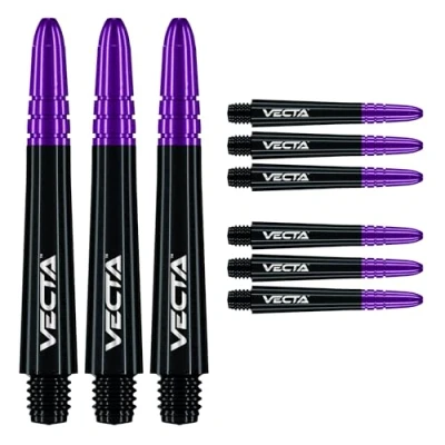 Image of WINMAU Dart Shaft Vecta Polycarbonate Stems 1 Set per pack (3 Darts Shafts in total) Professional Accessories Black and Purple Intermediate