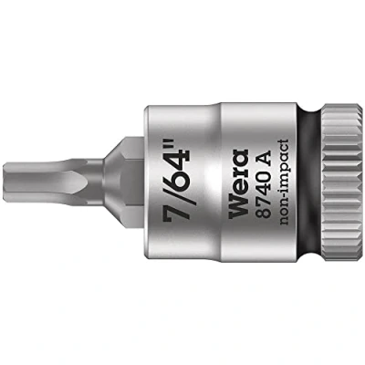 Image of Wera 8740 A Zyklop In Hex Plus bit socket, 1/4&quot; drive, 7/64&quot;x28mm, 05003382001