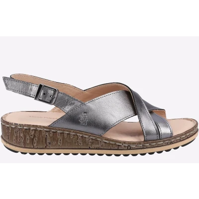 Image of Hush Puppies Women&#039;s Elena Wedge Sandal, Grey, 5 UK