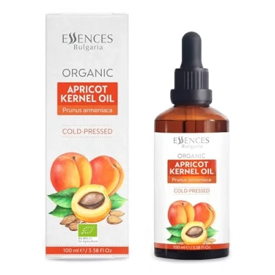 Image of Essences Bulgaria Organic Apricot Kernel Oil 100ml 100% Natural Cold Pressed Therapeutic Quality Family Owned Farm Massage Base Moisturizer Ideal Carrier