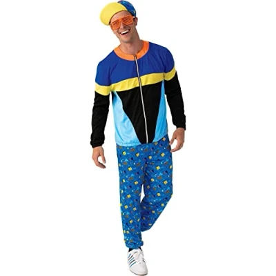 Image of Bristol Novelty AF153 90s Tracksuit (BN Original) STD Costume, Men, Blue, Standard