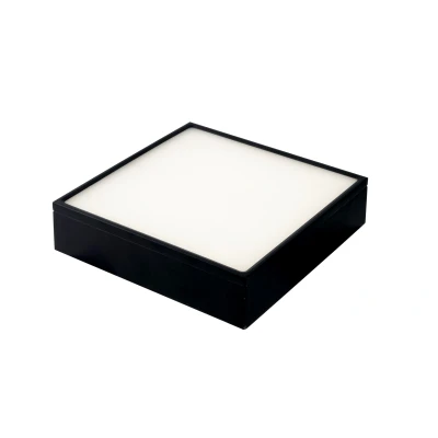 Image of Klio Integrated LED Square Surface Mounted Ceiling Light, Black, 4000K