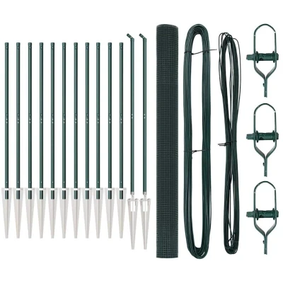 Image of vidaXL PVC Fence Post Set of 2 Green 25 x 1.5 m Durable