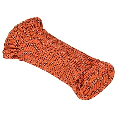 Image of &#039;vidaXL Boat Rope 4 mm Durable Polypropylene in Orange for Sailing, Boating, Camping, Fishing 100 meters Length, 105 kg Breaking Strength