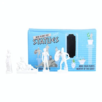 Image of Gift Republic 4 Pack Plant Pot Statues Markers, Resin, White, One Size