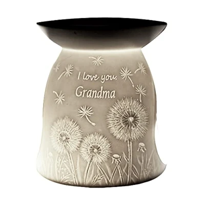 Image of Cello Tealight wax Melt &amp; oil Burner, I Love You Grandma Porcelain designs safe for Use around children and pets. or in the top fragrance your room