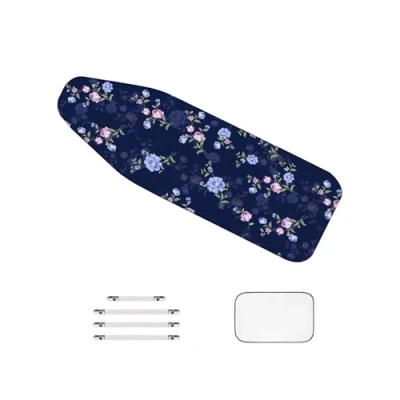 Image of WTAIS Extra Large Ironing Board Covers 160x60cm, Thickened 2 In 1 Design Peach Flower Pattern Steam Permeability Cover, with Fasteners