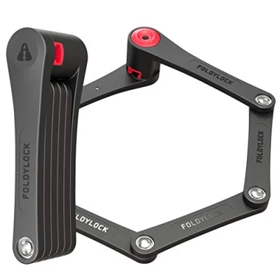 Image of FoldyLock Classic Folding Bike Lock Patented Sleek High Security Bicycle Heavy Duty Anti Theft Smart Secure Guard with Keys and Frame Mount for Electric e Bikes City 95cm