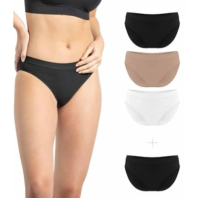 Image of Risalti Underwear Women Classic Microfibre 3 Pack Women&#039;s Knickers Seamless, Pants For Women, Womens Multipack, Softer Than Cotton Ladies Made In Italy