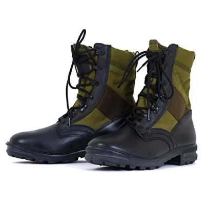 Image of Original German Army Jungle Boots For Men BALTES Black/Green Men’s Military Leather Combat (11)