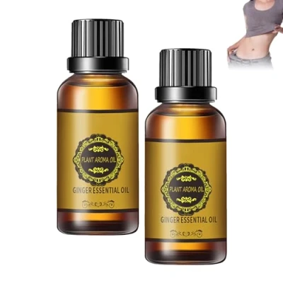 Image of Lovilds Lymphatic Drainage Ginger Oil, Belly Slimming Tummy Natural Oil Essential Relax Massager Liquid, (2PCS)