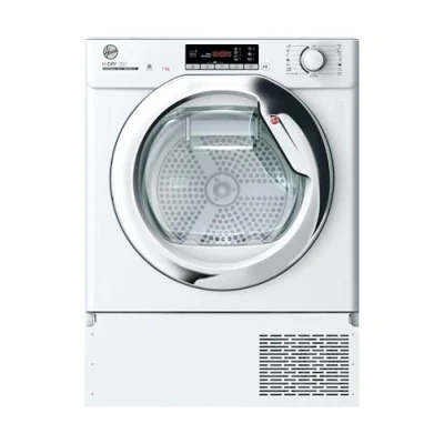 Image of Hoover BATD H7A2TCE 80 7kg Integrated Heat Pump Tumble Dryer, A++ Rated, White &amp; Chrome