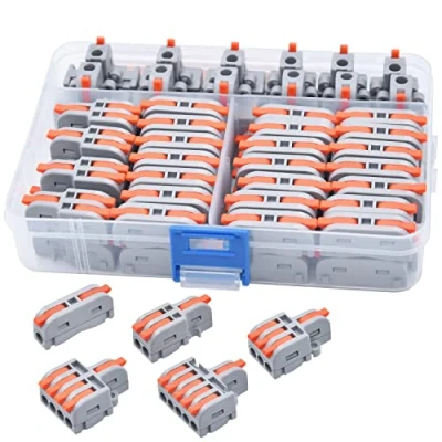 Image of XALXMAW 62Pcs Compact Splicing Connectors Wire Kit, Electrical 1, 2, 3, 4 and 5 Circuit Inline Splices 28 12 AWG