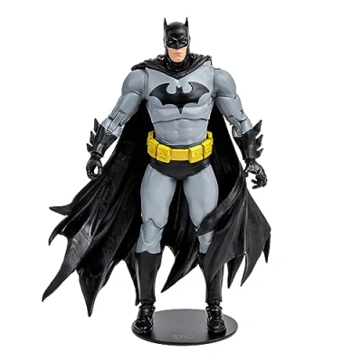 Image of McFarlane Toys DC Multiverse 7&quot; Batman (Hush) (Black/Grey) Action Figure Incredibly Detailed 7 Scale Designed with Ultra Articulation Includes Extra Hands, Batarangs, and Display Base