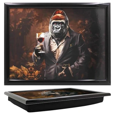 Image of Lesser &amp; Pavey Urban Art Wine Kong Oisseur Laptray For Food Serving Breakfast Comfortable Lap Trays With Bean Bag Cushion Home Daily Use Durable Eating On Adults