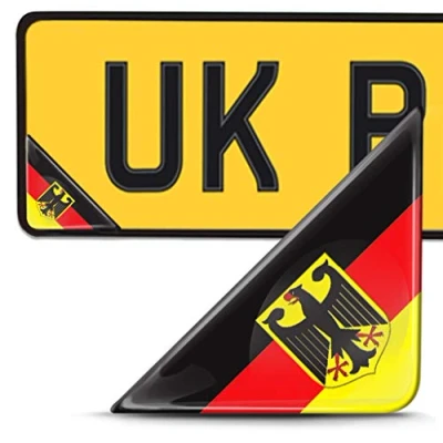 Image of Biomar Labs® 2 x 3D Domed Silicone Badge Stickers Decal Emblem Number Plate Car Motorcycle Helmet Germany German Deutschland National Flag F 140