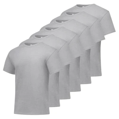 Image of Hanes Essentials Men&#039;s T Shirt Pack, Short Sleeve Tees, Crewneck Cotton Shirts for Men, Value Light Steel 6 S